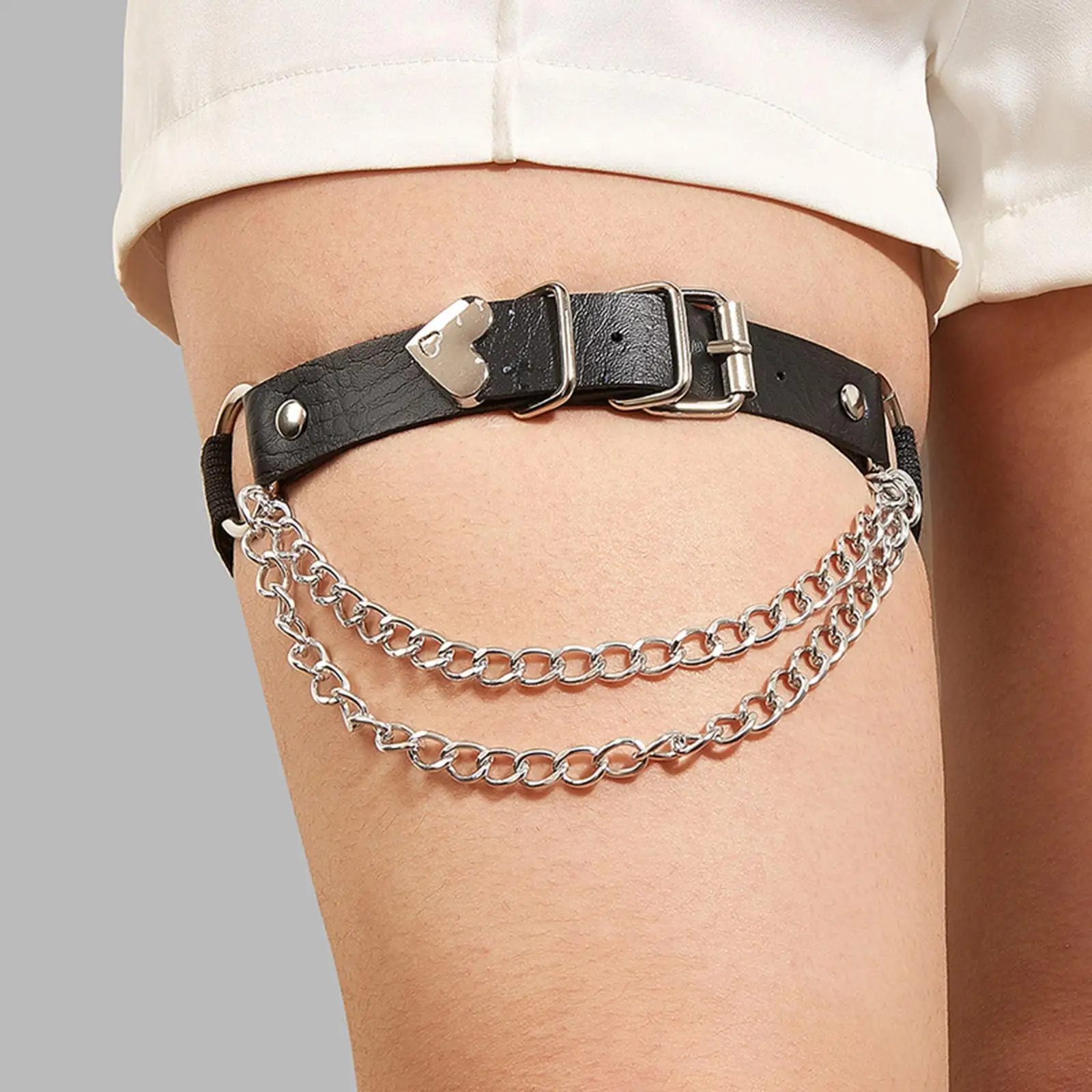 

Women Gothic Faux Leg Garter Thigh Rings Rock Dancer Clubwear