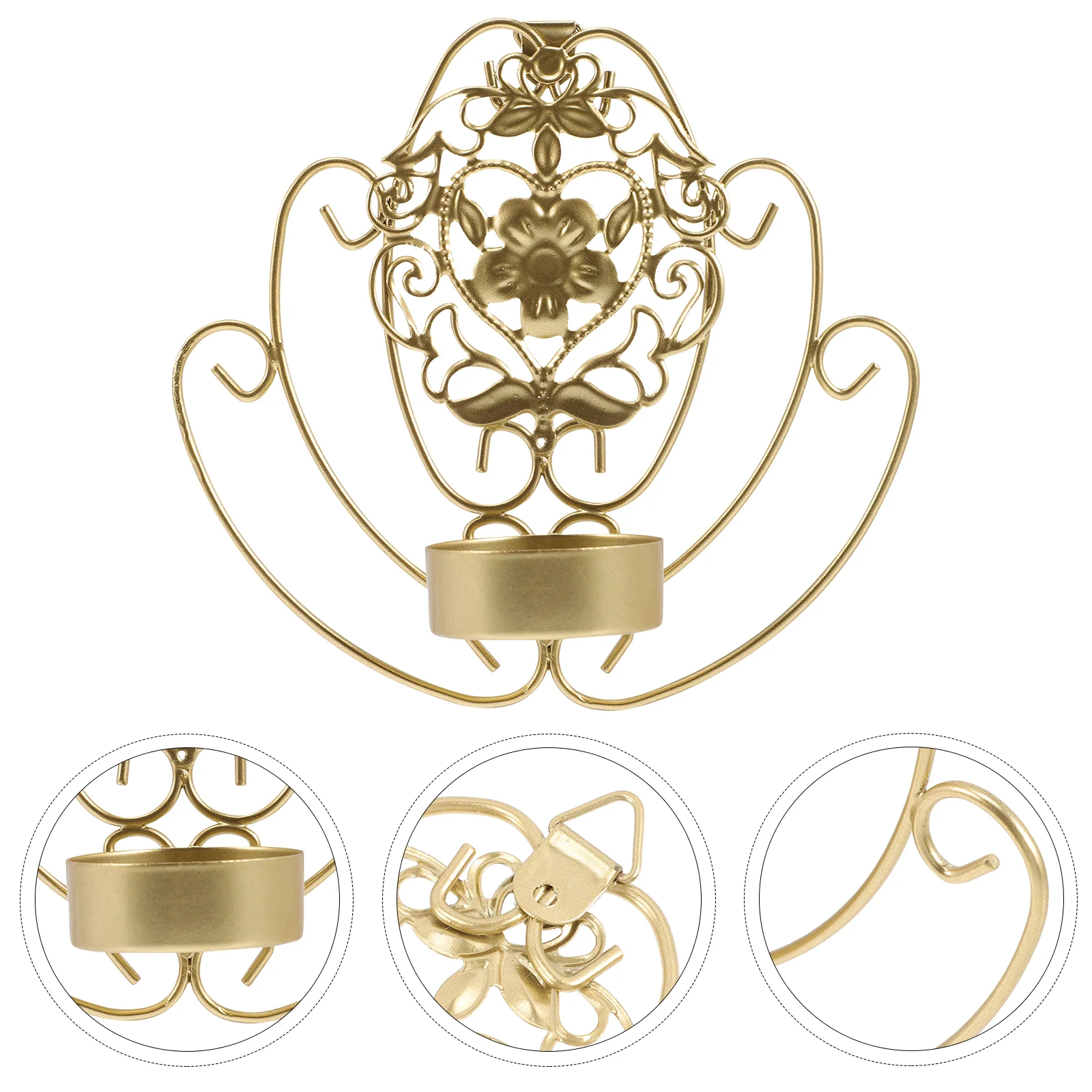 

Wall Holder Hangingsconces Mounted Candlestick Candleholder Stand Decor Metal Candlesticksparty Base Sconce