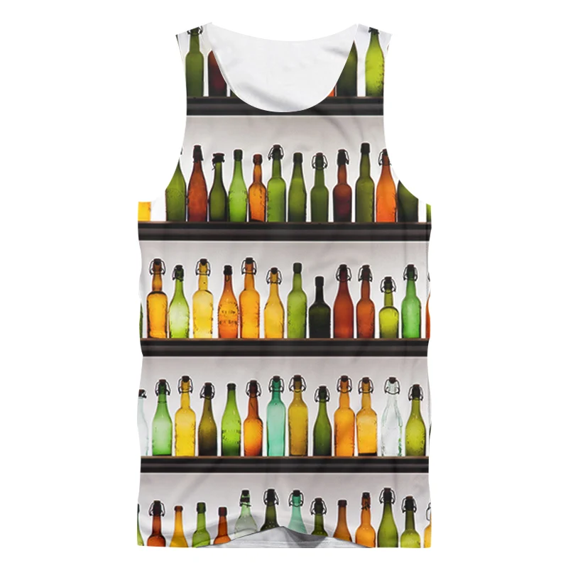 

Summer Men Tank Tops Harajuku Color Beer Pattern 3D Print Sleeveless Shirts Novelty Oversize Custom Funny Vest Wholesale 5XL