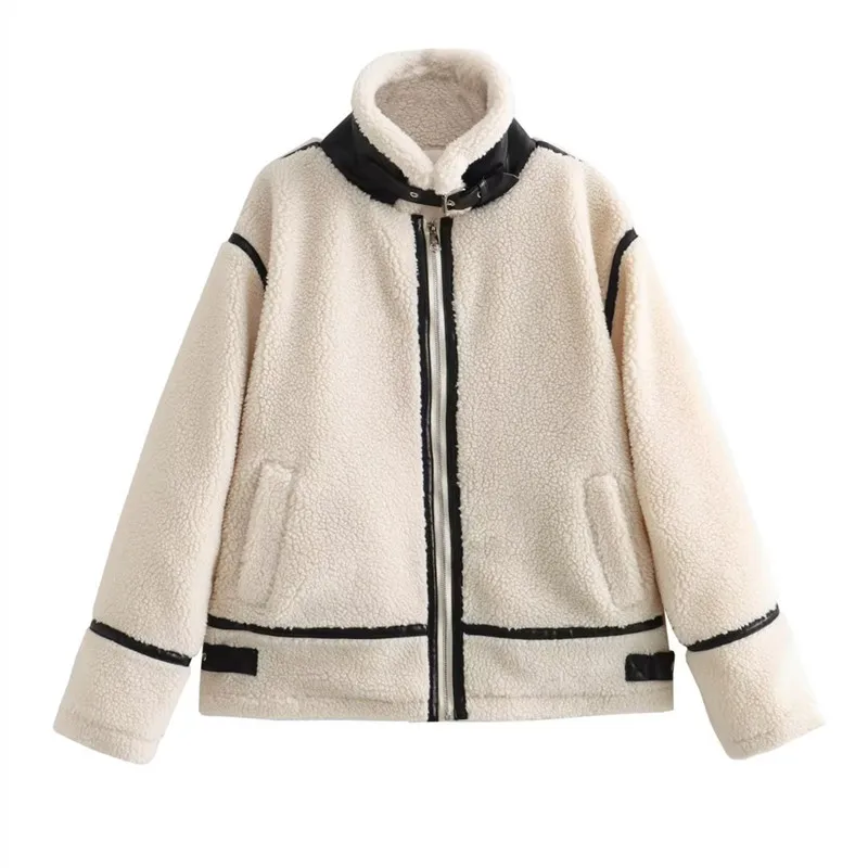 

Женское пальто из овечьей шерсти, свободное теплое пальто с длинным рукавом, Осень-зима 2023