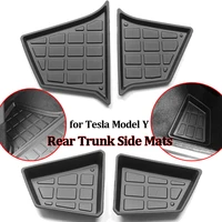 rear trunk side mat for tesla model y 2022 accessories rear trunk storage pocket bottom top pad car interior protective cover