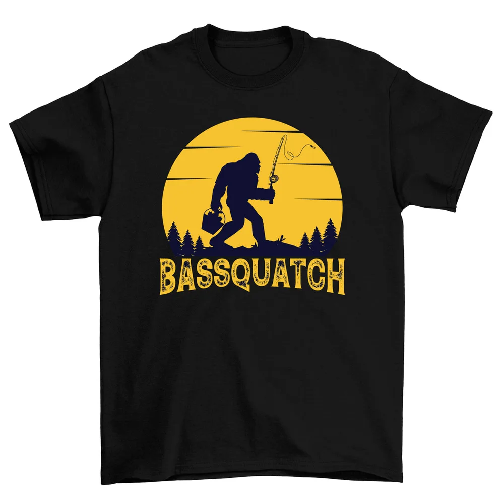 Футболка Bassquatch забавная рыболовная футболка Bigfoot для мужчин и женщин унисекс