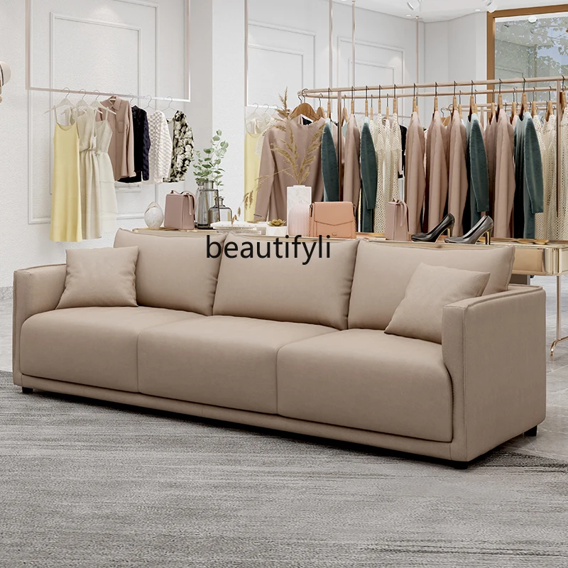 

yj Nordic Light Luxury Technology Cloth Sofa Small Apartment Women's Clothing Store Single Double Three-Seat Sofa