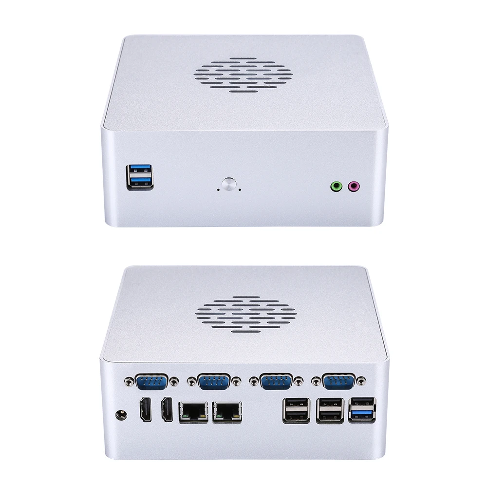 QOTOM Mini PC Q600P barebones 6th 7th Gen Processor LGA1151 FAN M.2 Dual Lan 4 RS-232 Industrial PC