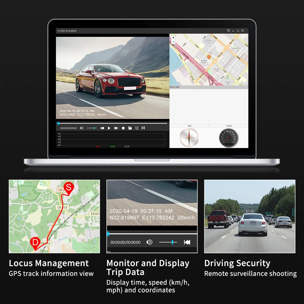 ThiEYE Dash Cam HD car video recorder GPS Автомобильный видеорегистратор 1080P с поддержкой задней