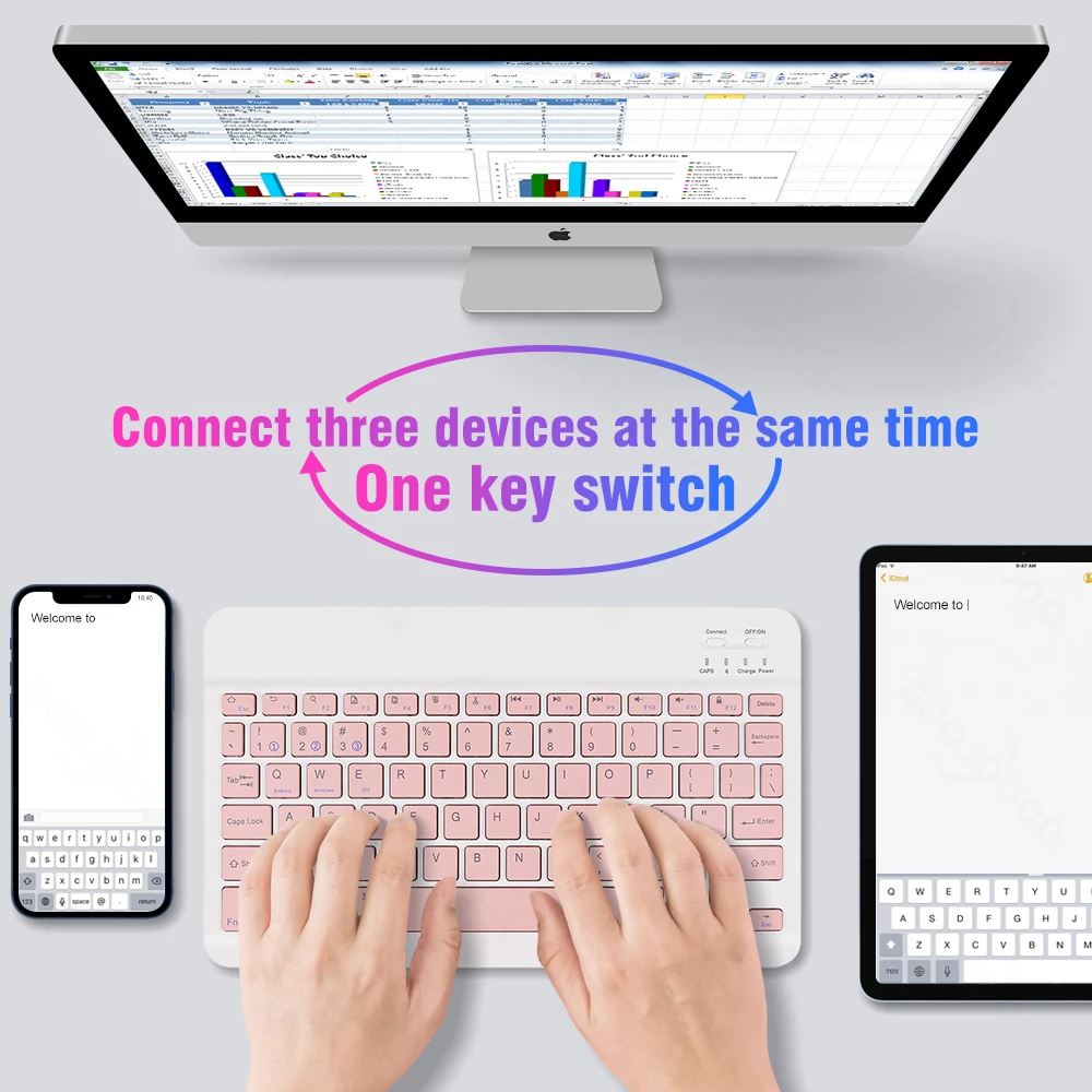Беспроводная клавиатура Bluetooth и мышь Combo Teclado для iPad Xiaomi Samsung Huawei Tablet Android IOS Windows |