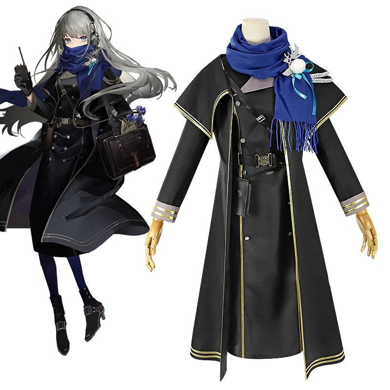 2023 Reverse 1999 Bkornblume косплей игра Черное Платье Винтажный Повседневный тренчкот