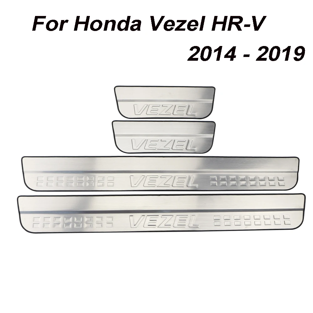 

For Honda Vezel HRV HR-V 2014 2015 2016 2017 2018 2019 Accessories Stainless Stee Car Door Sill Scuff Plate Protector Trim Fit