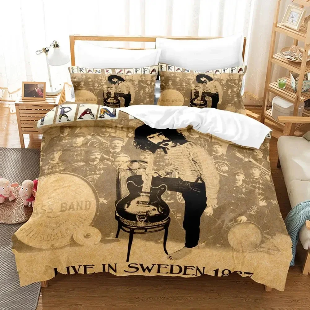 Frank Zappa Boys Bedroom Bedspread Single Twin Full Queen King Size Aldult 3D Bedding Set 2024 Quilt Cover Pillowcase