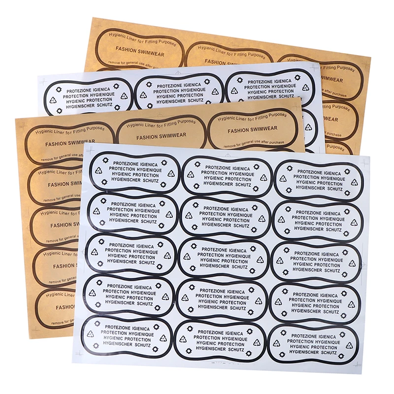 Новинка 30 шт./лот 4x10 см гигиеническая этикетка с прозрачной лентой для купальников, нижнего белья, купальников, нижнего белья, клейкие бикини, стикеры 2022