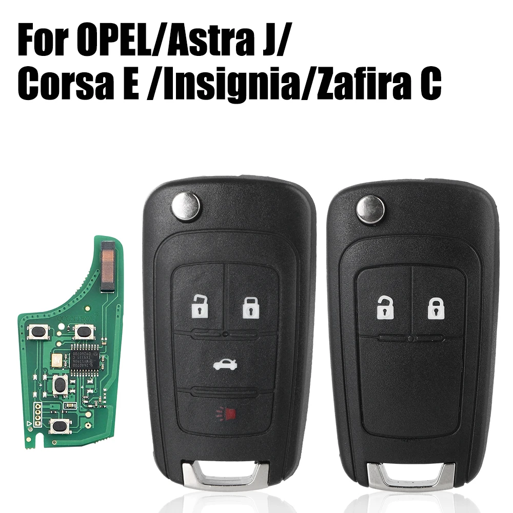 

Автомобильный Дистанционный ключ для OPEL/VAUXHALL Astra J Corsa E Insignia Zafira C 2009-2016 2/4 кнопки 433 МГц ID46 чип DIY печатная плата