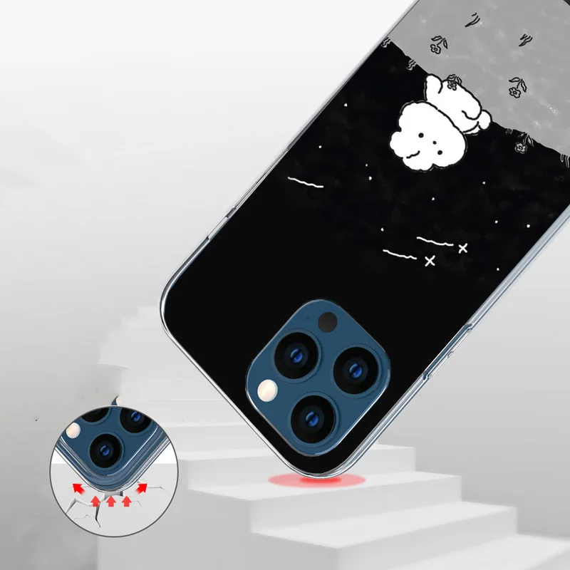 Мультяшный милый чехол с кроликом для телефона iPhone 11 12 13 14 15 Pro XS XR X Max 7 8 Plus Mini + SE