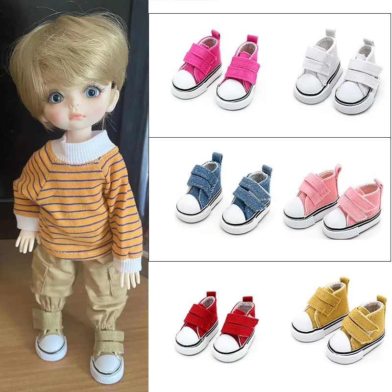 

BJD Accessories 5cm 1/6 Doll Shoes Handmade Shoes For Dolls Mini Canvas Shoelace Doll Accessories Casual Toys Gift For Children