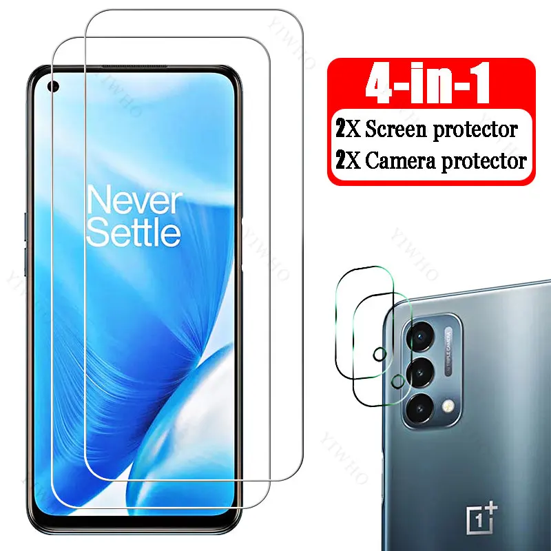 

4in1 Full Cover Camera Lens for OnePlus Nord N200 5G DE2118 Tempered Glass 6.49" for One Plus N 200 Screen Protectors Protective