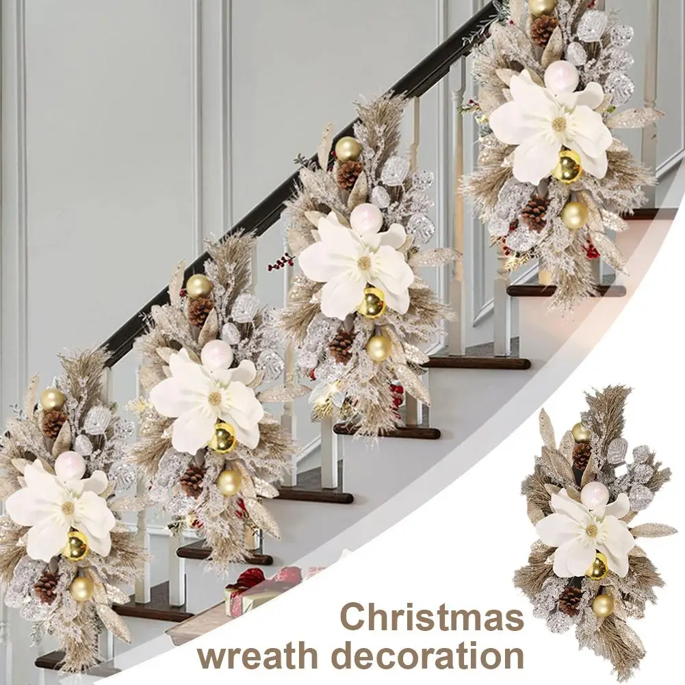 Рождественские каплевидные венок золотые искусственные сосны рождественские