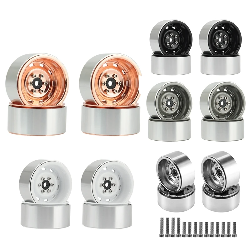 

4PCS 1.9Inch Metal Beadlock Wheel Hub Rim For 1/10 RC Crawler Car
