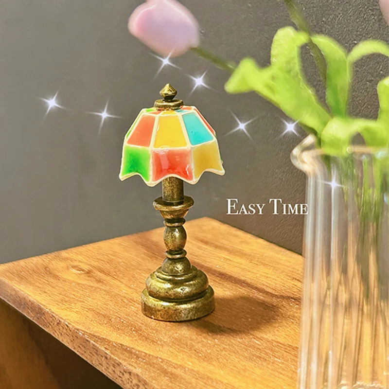 

Миниатюрные настольные лампы Mini 1/12, лампы для дома, декоративные аксессуары, мебель для кукольного домика, игрушки