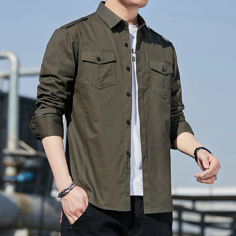 

2022 New Products Men's Shirts Men's Loose Casual Workwear Shirts Men's Cotton Washed Coat Jackets Comfortable Men's Shirts