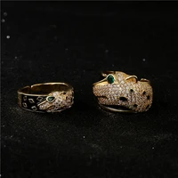 cross border european and american fashion copper micro inset jewelry drop oil zircon animal opening ring female spot