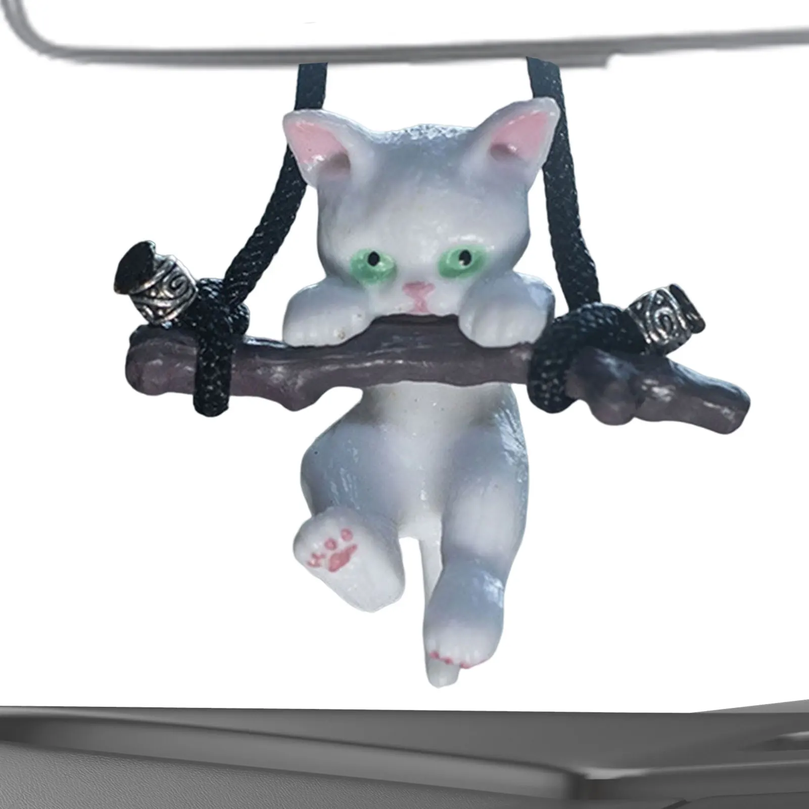 

Portable Branch Cat Car Pendant Rear View Mirror Hanging Charm Car Interior Accessories Window Decor Wall Sets Decoration