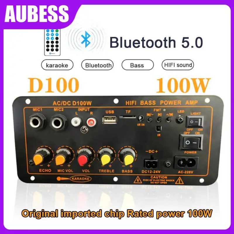 

Subwoofer Remote Control 100w Dual Mic Amplifier D100 For 8-12 Inch Speaker Audio Amplifiers Audio Amplifier 220v 12v 24v