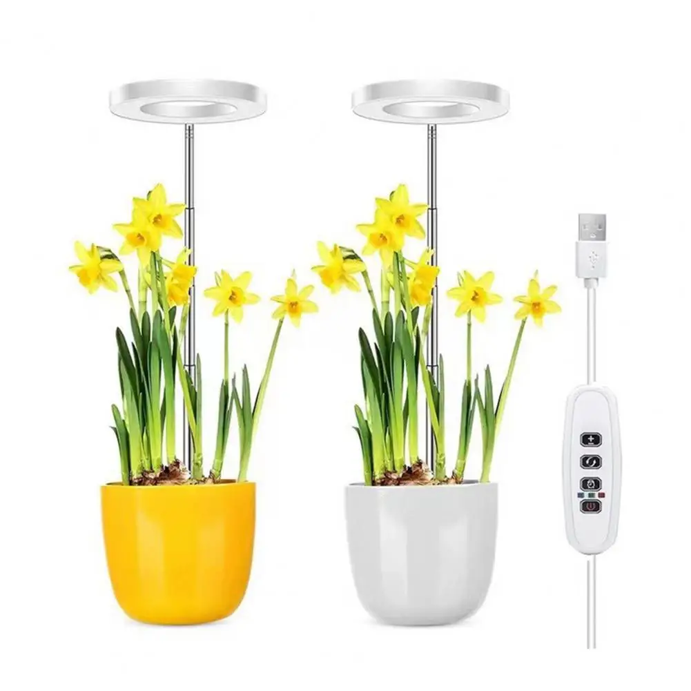 

Garden Plant Light Telescopic Grow Light Full Spectrum Desk Growth Lamp for Indoor Plants Adjustable Timer Dimmable Enhance