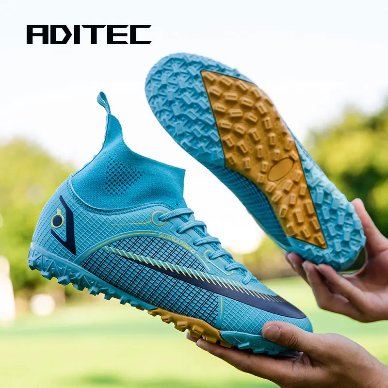 FG/HG/TF Men's football boots High ankle youth football shoes spikes professional training shoes Futsal football shoes