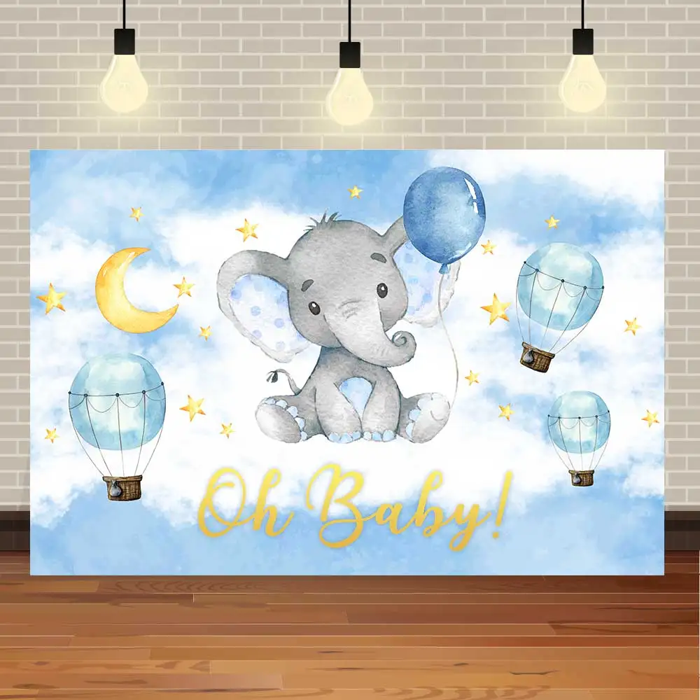 

NeoBack Baby Shower слон Oh Baby Золотая Луна Звезда новорожденный горячий фотографический фон