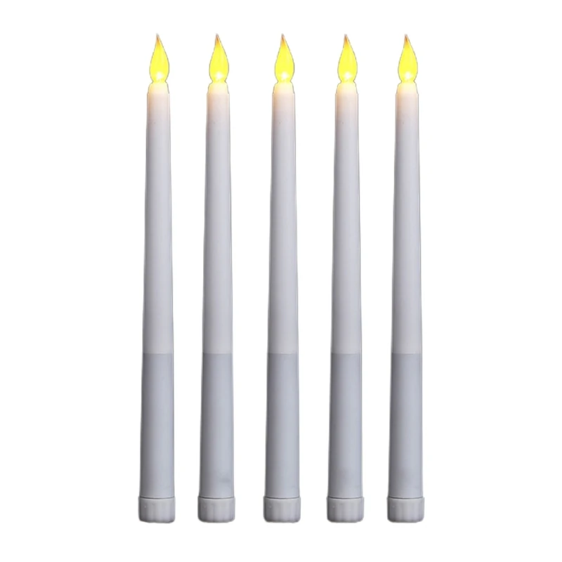 5pcs 10.8 Inch LED Flameless Taper Candle Flickering Battery Operated Candle Drop Shipping