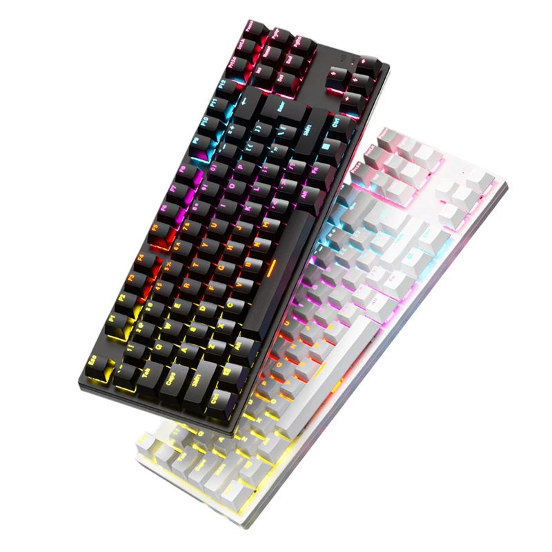 

Gaming Mechanical Keyboard 87 Keys Mechanical Keyboard Green Switch RGB Mix Backlit Wired Keyboard
