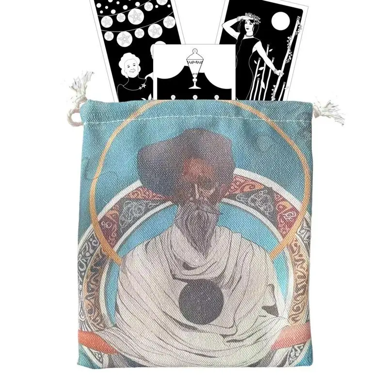 

Карман для хранения карт Tarot, легкий карман для карт из хлопка и флиса, кармашек для карт Таро со шнурком, кармашек для карт