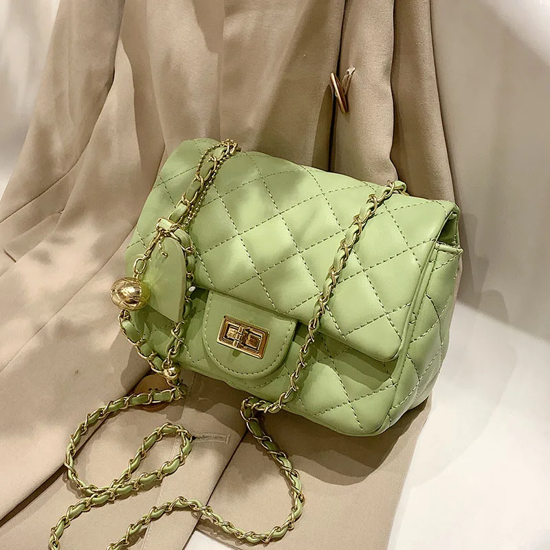 

Fashion Chain Shoulder Bag Women Luxury Handbags And Purses 2022 Mini PU Leather Flap Crossbody Bags for Women Designer Tote New