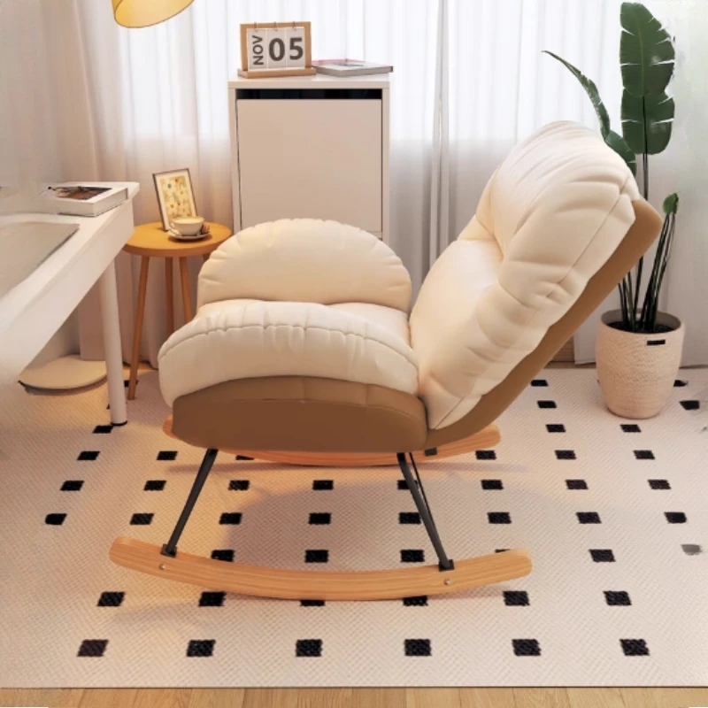 Тканевое современное кресло с откидной спинкой табурет для ног удобное