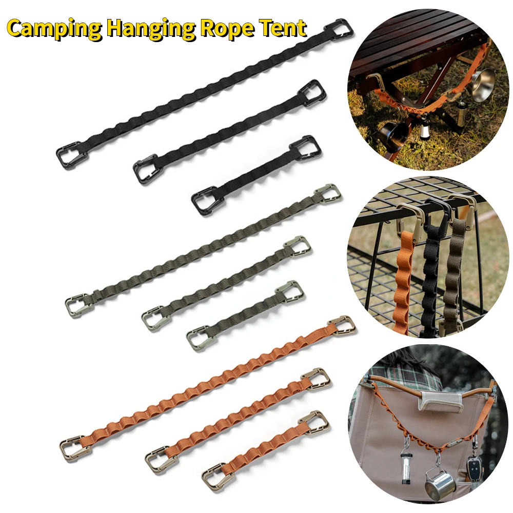 

Camping Hanging Rope Outdoor Lanyard Hanger Campsite or Garden Supplies Storage Strap Clothesline Tent Cup Hang Lamp Hang Buckle