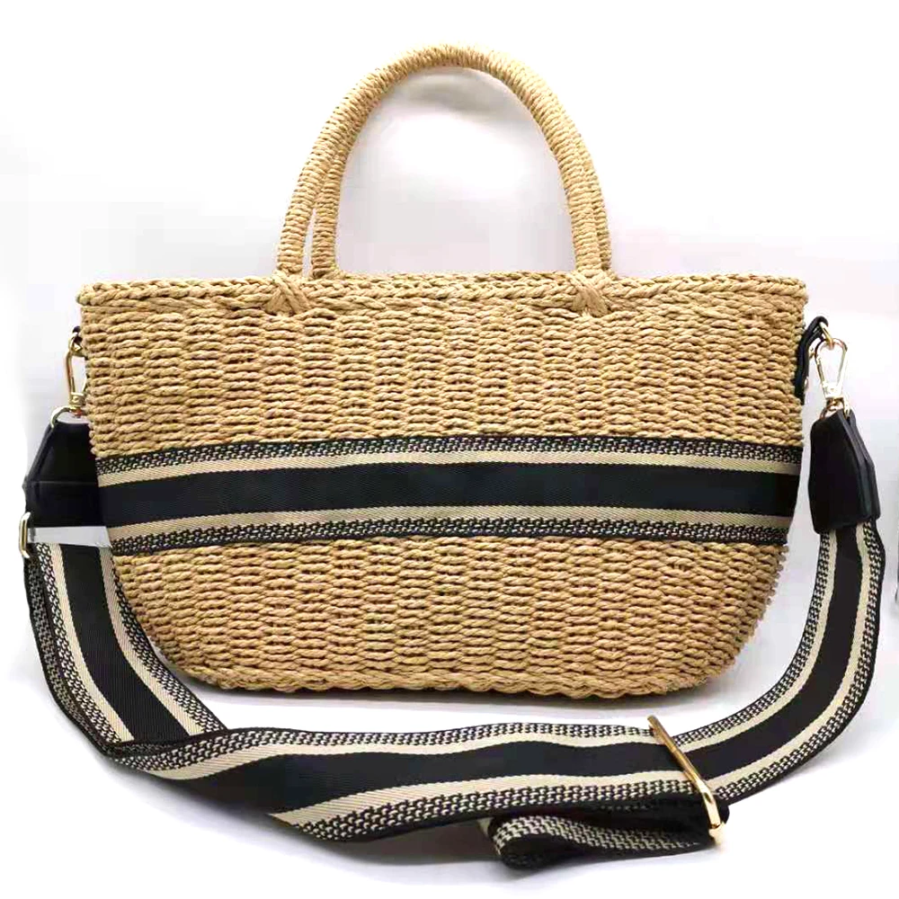

Летняя женская сумка 2022, Новые плетеные сумки из бумажной веревки и барабана, соломенные сумки на одно плечо для хранения, роскошные сумки д...