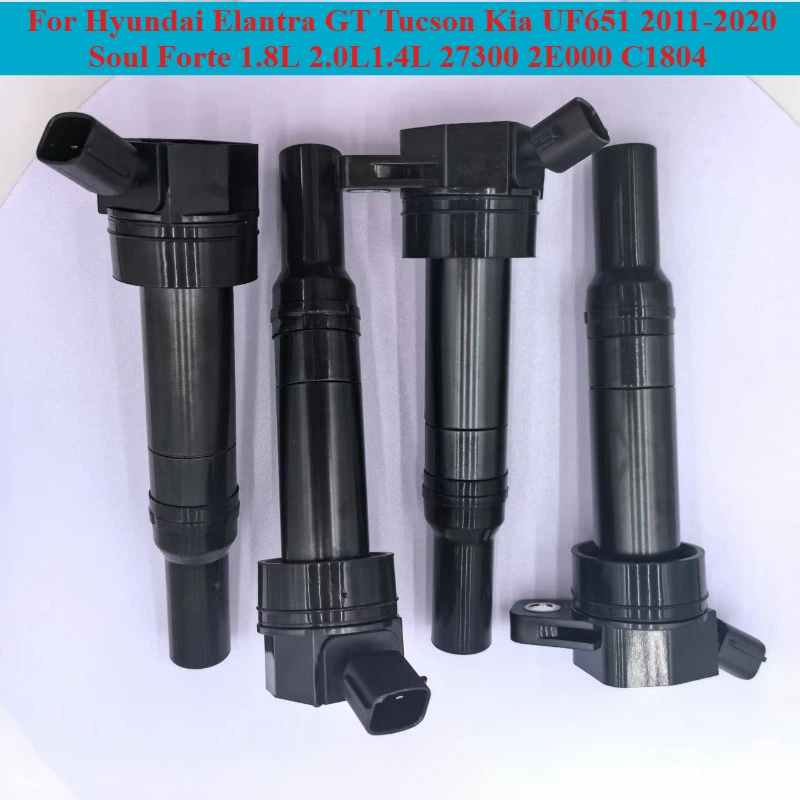 4-х шт. катушка зажигания # 27300-2E000 для Hyundai Elantra GT Tucson Kia Soul Forte 1.8L 2.0L1.4L 27300 2E000 C1804 UF651