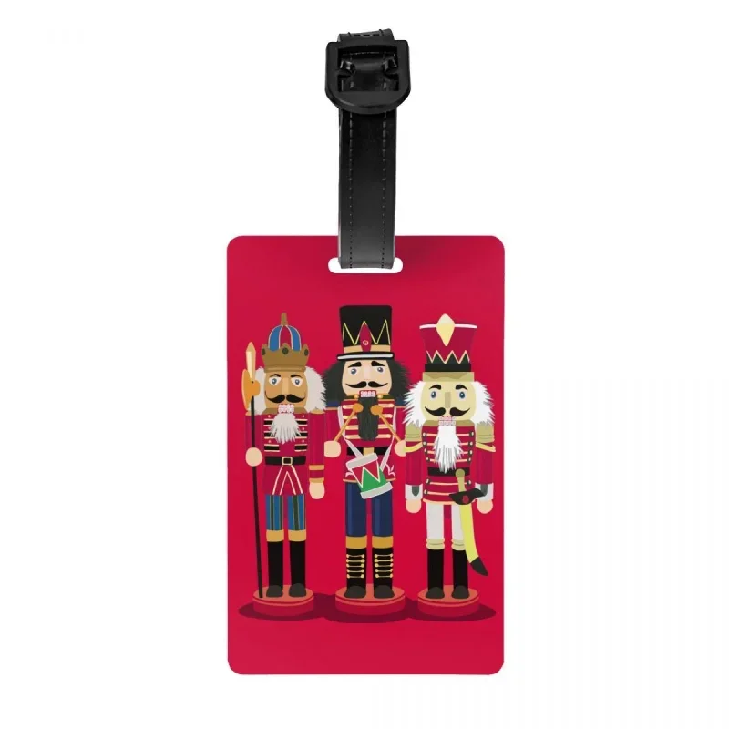 

Custom Nutcracker Soldier Toy Christmas Gift Luggage Tag With Name Card Privacy Cover ID Label For Travel Bag Suitcase