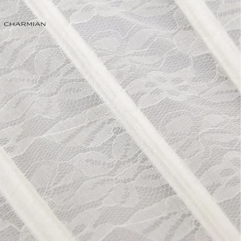 Соблазнительные женские белые кружевные бюстгальтеры Charmian корсеты бюстгальтер