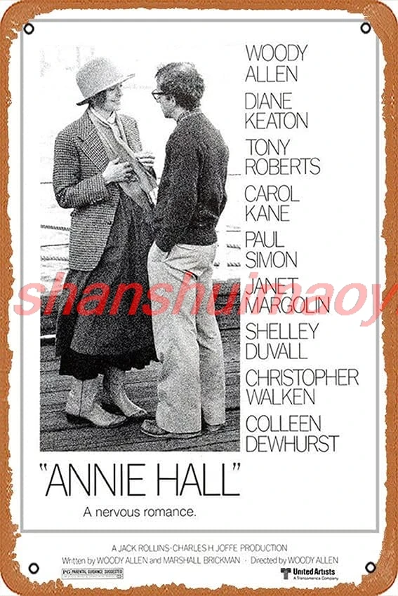 Оловянные знаки в стиле ретро Annie Hall - Постер фильма с принтом красныйPlanetGraphics