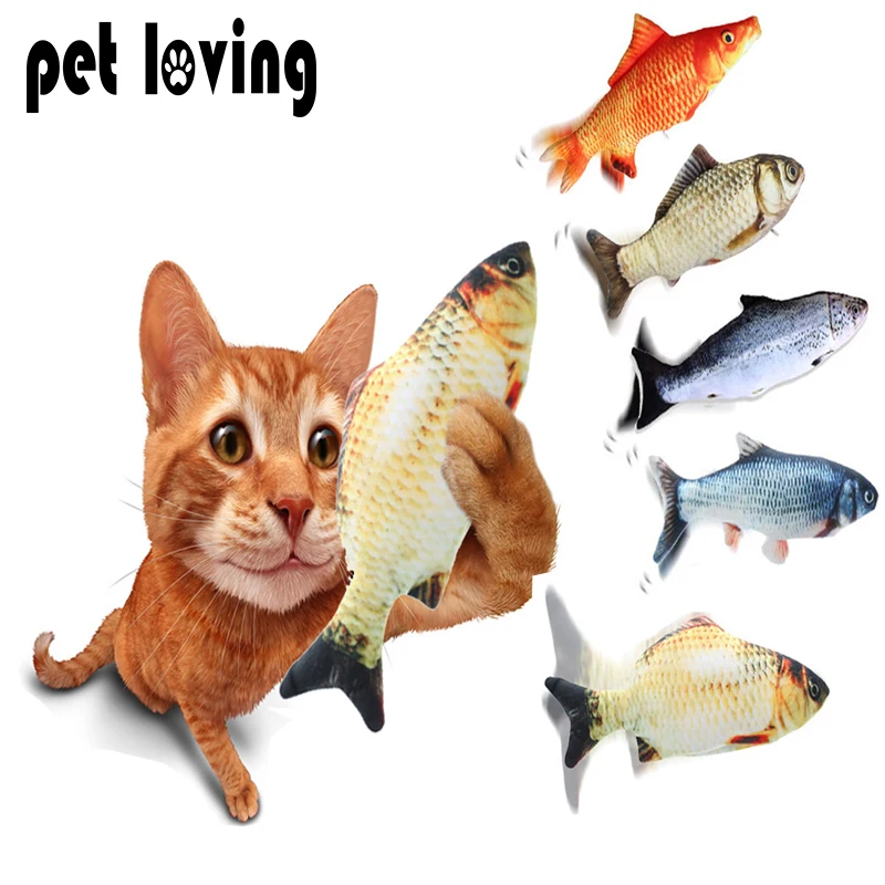 Cat Toy Fish Interactive Cat Toy USB Electric Charging Simulation Fish Pet Dog Cat Chew Bite Toy Floppy Wagging Fish Dropshiping