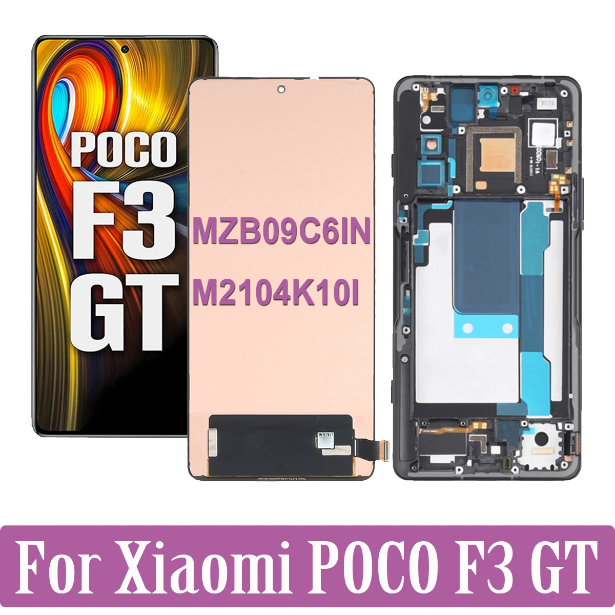 Original 6.67'' AMOLED Display For Xiaomi POCO F3 GT MZB09C6IN M2104K10I LCD Display Touch Screen Replacement Digitizer Assembly