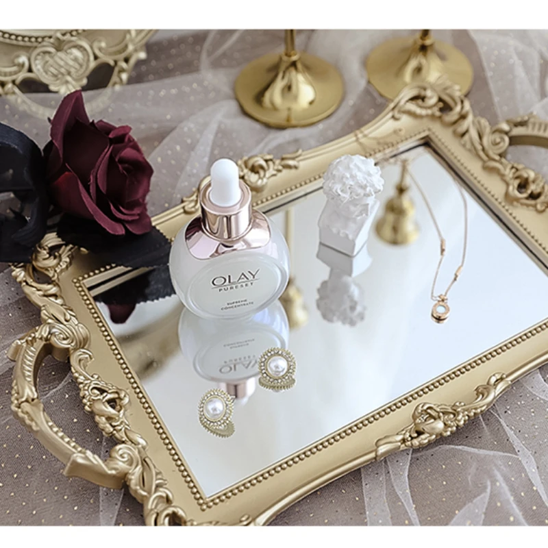 Ретро Роскошный резной зеркальный лоток из полипропилена пластиковый спрей