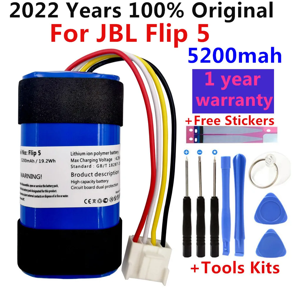 

100% оригинальный новый аккумулятор 5200 мАч для JBL flip 5 аккумуляторов, наборы инструментов