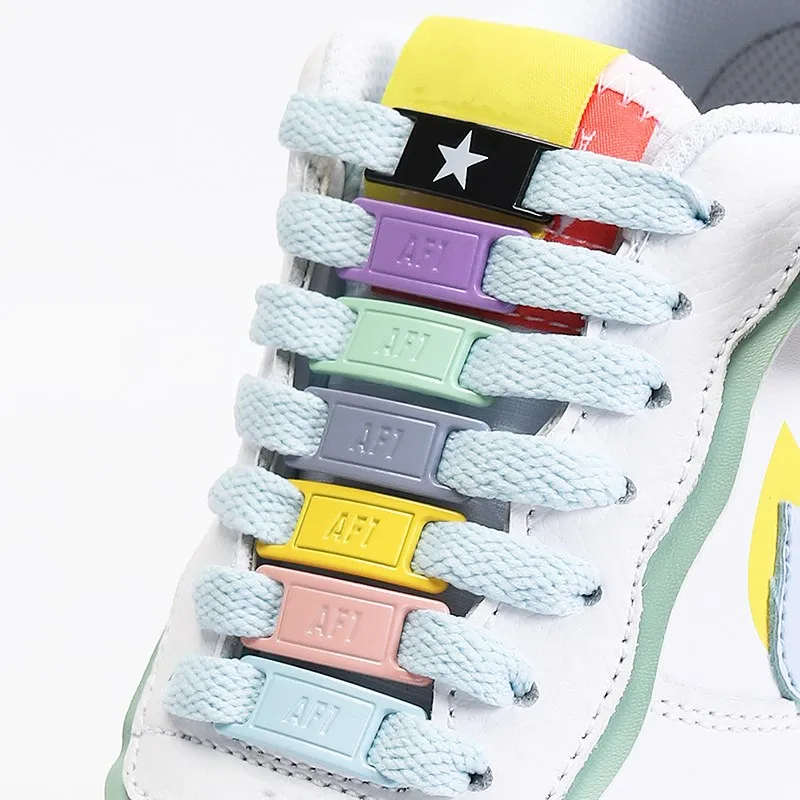 AF1 Sneaker Shoelaces Buckle Shoelace Metal Lock Shoe Laces Accessories Shoe Lace DIY Decorations Kits 2pcs/Pair New Fashion