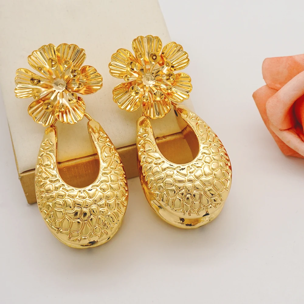 Fashion Jewelry Hoop Big Earrings For Women Ethiopian African Earings Weddings Copper Earings Jewellery Weddings Party Gifts