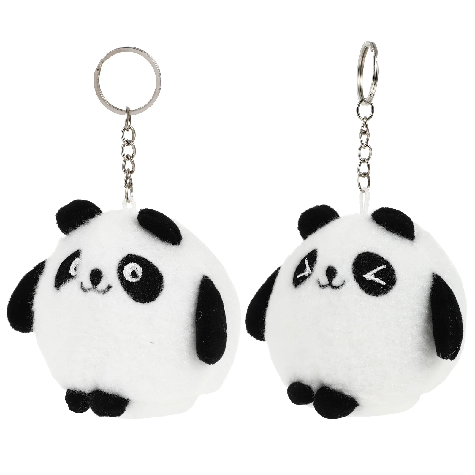 

2pcs Plush Panda Keychains Stuffed Panda Keyrings Cartoon Bag Hanging Ornaments
