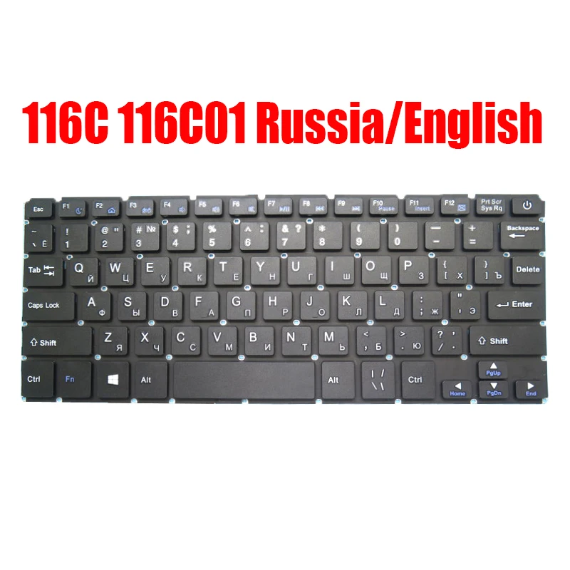 

RU US Laptop Keyboard For Prestigio For Smartbook 116C 116C01 PSB116C01 PSB116C01BFH_BK_CIS YXK2253S ZX245H Russia English New