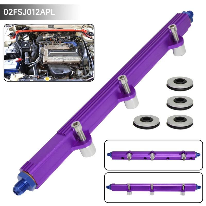 

High Flow Fuel Rail Kit For Mitsubishi Lancer Evolution EVO 1 2 3 4G63 92-96 Galant VR4 93-97 Blue/Purple