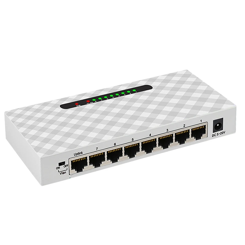 

8 Ports Network Switch Network Switch Ethernet Smart Switch Network Monitoring Diversity Line Splitter EU Plug