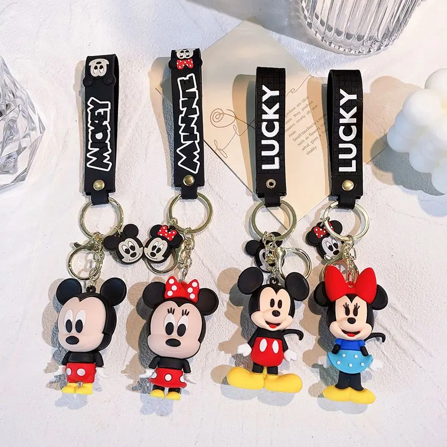 

Cartoon Mickey Minnie Mouse Keychains Cute Winnie Pooh Tigger Pendant Keyrings Disney Silica Gel Key Holder Bag Hanging Jewelry